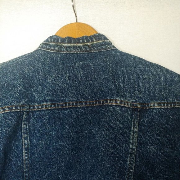 Vintage 1980s Sunset Blues Womens Small Denim Jean Jacket Dark Acid Wash Retro - Picture 5 of 9